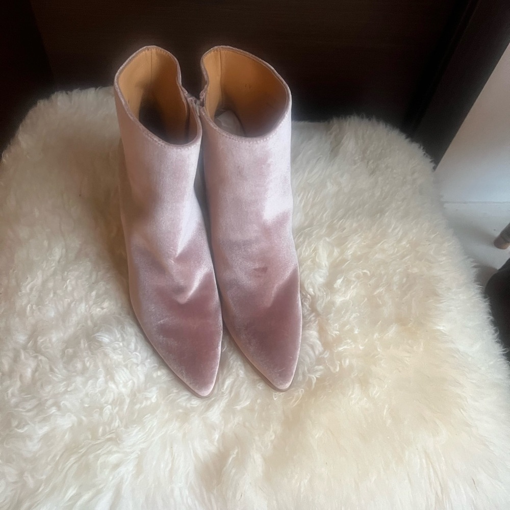 Stuart Weizman Velvet Ankle Boots